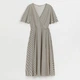 Платье миди летнее женское H&M 061062747 S Белый с черным (6666000322067) - изображение 6
