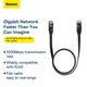 Кабель Baseus high Speed Six types of RJ45 Gigabit network flat cable 1 метр чорний PCWL-B01 - изображение 7