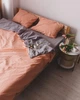 Постельное белье полуторное Dushka Home Вареный хлопок 20508 160х215 см персиковое с серым 4722120 - изображение 5