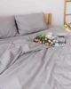 Постельное белье евро Dushka Home Вареный хлопок 20502 200х220 см светло-серое 4722114 - изображение 2
