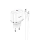Адаптер Сетевой HOCO Type-C to Type-C Cable Victorious single port charger set N24 |1Type-C, 20W/3A, PD/QC| - изображение 3