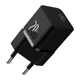 Блок блоку швидкої зарядки - адаптер живлення Baseus GaN5 Fast Charger (mini) OS 1 USB-C 20W чорний - зображення 2