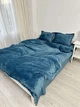 Постільна білизна плюшева двоспальне Dushka Home 20825 180х215 см синя 4874224 - зображення 1