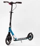 Двухколесный складной самокат Best Scooter, фонарик, амортизатор. Black and blue (113198) 4490774 - изображение 1