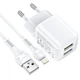 Адаптер мережний HOCO Lightning Cable Briar dual port charger set N8 | 2USB, 2.4A | (Safety Certified) 4756068 - зображення 7