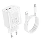 Адаптер сетевой BOROFONE Type-C to Lightning cable Reacher dual port charger set BN9 |2Type-C, 35W/3A, PD/QC| - изображение 8