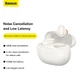 Наушники BASEUS Bowie True Wireless Earphones WM05 |BT5.2, 35/400mAh, ANC, 5h| (NGTW200002) 4756838 - изображение 4