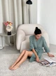 Халат женский COSY кимоно из муслина S темно-оливковый M11 - изображение 6