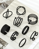 Набор колец на фалангу 9 штук бижутерия чёрные Fashion Jewelry (II) 30840 - изображение 3