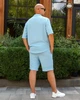 Чоловічий костюм з креп жатки Блакитний Maybel 3XL 0011 (2337_4) - зображення 3