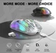 Геймерська акумуляторна, бездротова (Bluetooth + 2,4G), безшумна миша Attack Shark X2, PixArt PAW3212, RGB, колір чорний (X2B) - зображення 5