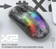 Геймерська акумуляторна, бездротова (Bluetooth + 2,4G), безшумна миша Attack Shark X2, PixArt PAW3212, RGB, колір чорний (X2B) - зображення 6