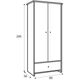 Шкаф двухдверный платяной Порто BRW (Black Red White) SZF2D1S Джанни + Сосна ларико 89х56х200 см - изображение 3