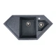 Мойка для кухни PLATINUM гранитная 9950 PANDORA 990x500мм угловая врезная без сифона на полторы чаши графит PLS-A25183 - изображение 1