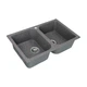 Мойка для кухни PLATINUM гранитная 7648W TWIN 760x480мм прямоугольная врезная без сифона на две чаши серая PLS-A24928 - изображение 3