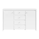 Комод Крістіна BRW (Black Red White) KOM2D4S Білий + Білий глянець 143х40х92 см - зображення 3