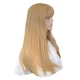 Перука довга пряма блонд з проділом і чубчиком жіноча з термоволокна блондинка 60см (7532) - зображення 2