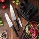 Набір ножів ASTERCOOK з німецької високоуглеродистойї нержавіючої сталі у дерев'яній колоді із вбудованою точилкою 15 предметів - зображення 5