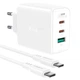Сетевое зарядное устройство для быстрой зарядки ACEFAST A13 65W PD/QC 3.0 (2Type-C+USB) + Кабель Type-C-Type-C 1.2м White - изображение 1