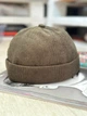 Короткая шапка мини бини вельветовая в рубчик, докер Хаки 56-60р (4322) - изображение 1