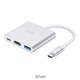 USB-хаб HOCO HB14 Easy use Type-C Adapter Type-C to USB3.0+HDMI+PD Silver (6931474725790) - изображение 4