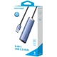 Хаб USB 3.0 -> 3xUSB 3.0/RJ45/USB-C Hub Blue Aluminum Alloy 5-in-1 Vention - зображення 3