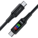 Кабель синхронізації та заряджання ACEFAST C7-03 Type-C to Type-C 5A, 100W, 1.2m, nylon, zinc connectors, LED, Black - зображення 2