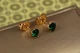 Сережки гвоздики Xuping Jewelry сердечки із зеленими камінцями 6 мм золотисті - зображення 2