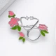 Брошь женская BROCHE бижутерия Медицина Стетоскоп с цветами серебристая BRBF112542 - изображение 3