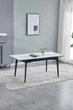 Стол обеденный раскладной BERLIN CERAMIC белый глянець / черный 140(180)X80 Intarsio - изображение 2