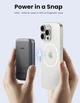Магнитная батарея UGREEN 10 000 mAh Magnetic Power Bank 20W iPhone 17/17 Pro/17 Pro Max, iPhone 16/15/14/13/12 Series -Black - изображение 2