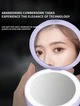 Косметичне дзеркало 3в1 з підсвічуванням + Power Bank 2400 mAh + підігрів, Кишенькове дзеркало Purple - зображення 4