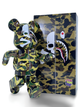 Статуетка Bearbrick x BAPE Mastermind Green Camo 400% 28 см Medicom Toy Камуфляжна Акула. - зображення 6