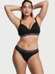 Жіночі трусики Victoria's Secret (24655596586) Logo Cotton Thong XXL чорні - зображення 4