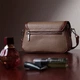 Стильная женская сумка с фактурным клапаном из натуральной кожи Vintage 22620 Бежевая - изображение 13