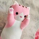 Гигантская мягкая плюшевая игрушка Длинный Кот Батон котейка-подушка 110 см. Цвет: розовый - изображение 3
