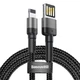 USB кабель Lightning для iPhone iPad BASEUS Cafule Special Edition (2m, 1.5A, 480 Mbps). Black - зображення 4