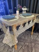Скатерть силиконовая с королевским кружевом , TRUE-STORE, цвет Золото, прямоугольные 140см х 180см, (СК-ЗП-140х180) - изображение 4
