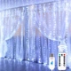 Гірлянда-Завіса Штора 3*3м 300LED USB c Пультом для Прикрас Вікон і Тераси, холодний білий - изображение 1