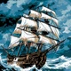 Картина по номерам Strateg ПРЕМИУМ Морской шторм на черном фоне размером 40х40 см (AV4040-71) - изображение 1