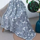 Светящийся в темноте плед плюшевое покрывало Blanket kids Magic Star 150х100 см флисовое одеяло. Цвет: серый - изображение 4