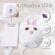 Дитячий нічник силіконовий Кролик Rabbit-Lamp нічна LED лампа на акумуляторі 5 кольорів підсвічування біло-рожевий - зображення 4