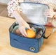 Сумка для обідів для ланчу Your City lunch bag термосумка для їжі 24х14х17 см з плечовим ременем синя - зображення 3