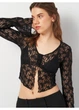 Топ H&M XS Черный 1095318_круж_08 - изображение 4