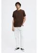 Футболка H&M L Темно-коричневый 0685816_т.коричн - изображение 1