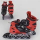 Роликовые коньки Best Roller (30-33) PVC колёса, свет на переднем колесе, в сумке Black/Red (98860) - изображение 3