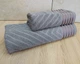 Набор турецких махровых полотенец 50х90+70х140 Gulcan Jacquard Cotton Lux Yeni Cizgili Gray - изображение 2