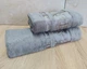 Набор турецких бамбуковых махровых полотенец Cestepe 50х90+70х140 Bamboo Floral Gray - изображение 2