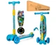 Самокат детский трехколесный складной iTrike Maxi JR 3-060-11-BL с подсветкой колес Розовый - изображение 2
