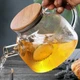 Заварочный чайник из жаропрочного стекла с бамбуковой крышкой "Стокгольм", 1000 мл - изображение 1